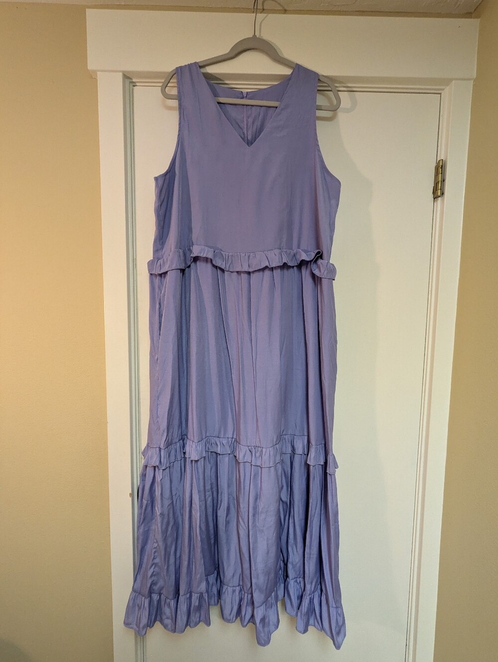 Sleeveless Tiered Lilac Maxi Dress